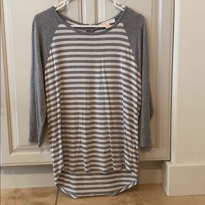 Michael Kors striped top shirt grey white